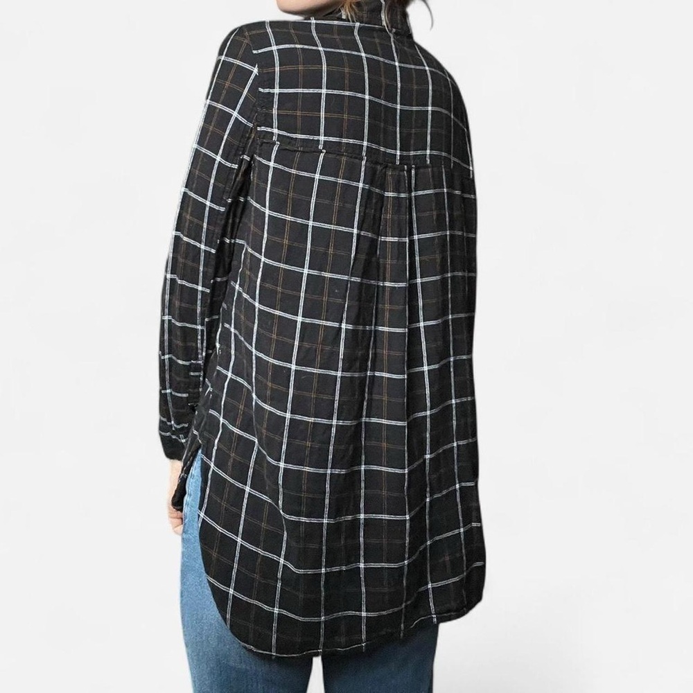 Plaid Black and White Women's Top